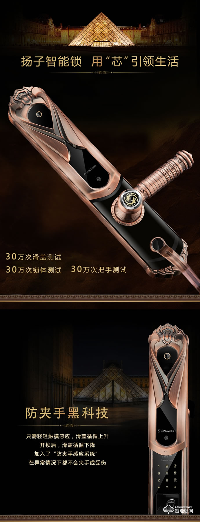 揚(yáng)子智能鎖 888家用別墅大門密碼鎖