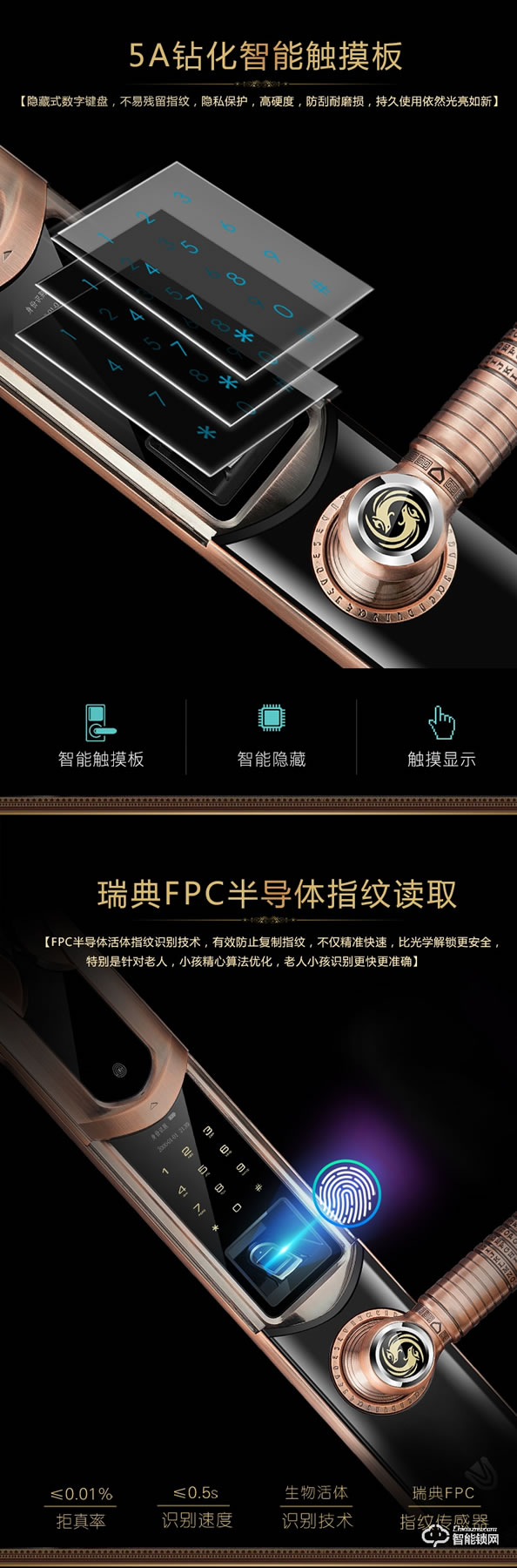 揚(yáng)子智能鎖 888家用別墅大門密碼鎖