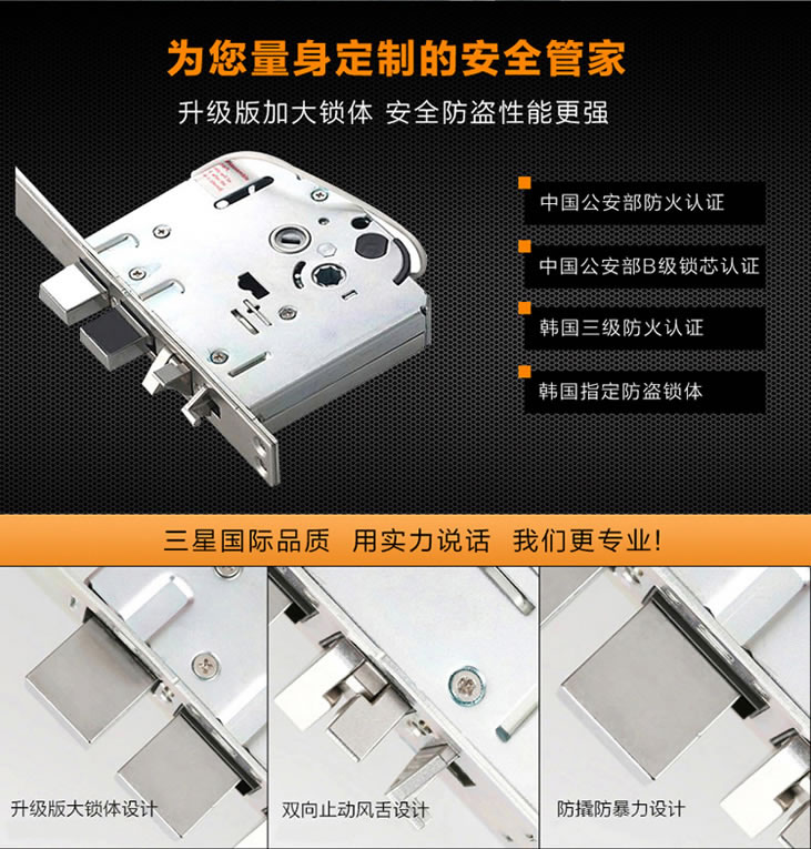 三星智能電子鎖P718 推拉開門 指紋鎖標(biāo)配