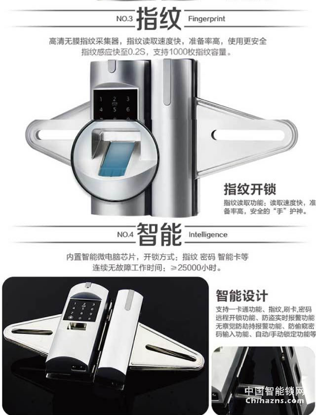 百思易智能玻璃門(mén)鎖D2120F 智能聯(lián)動(dòng)/雙重認(rèn)證