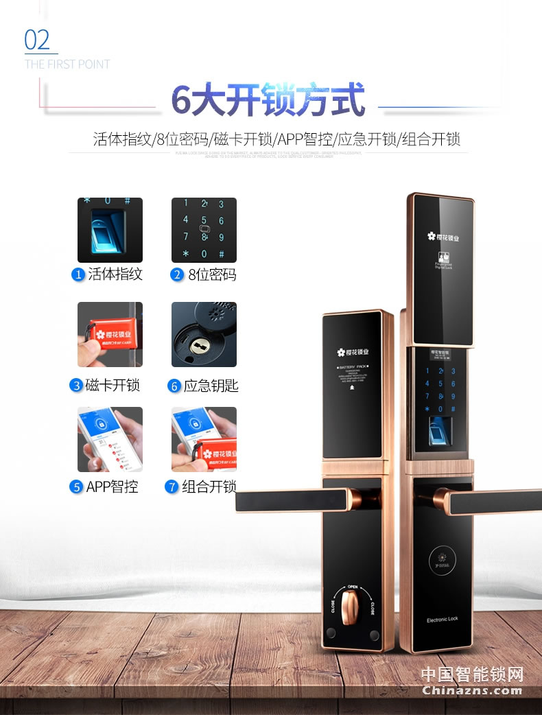 櫻花滑蓋指紋鎖 密碼智能感應(yīng)卡手機APP電子防盜大門鎖