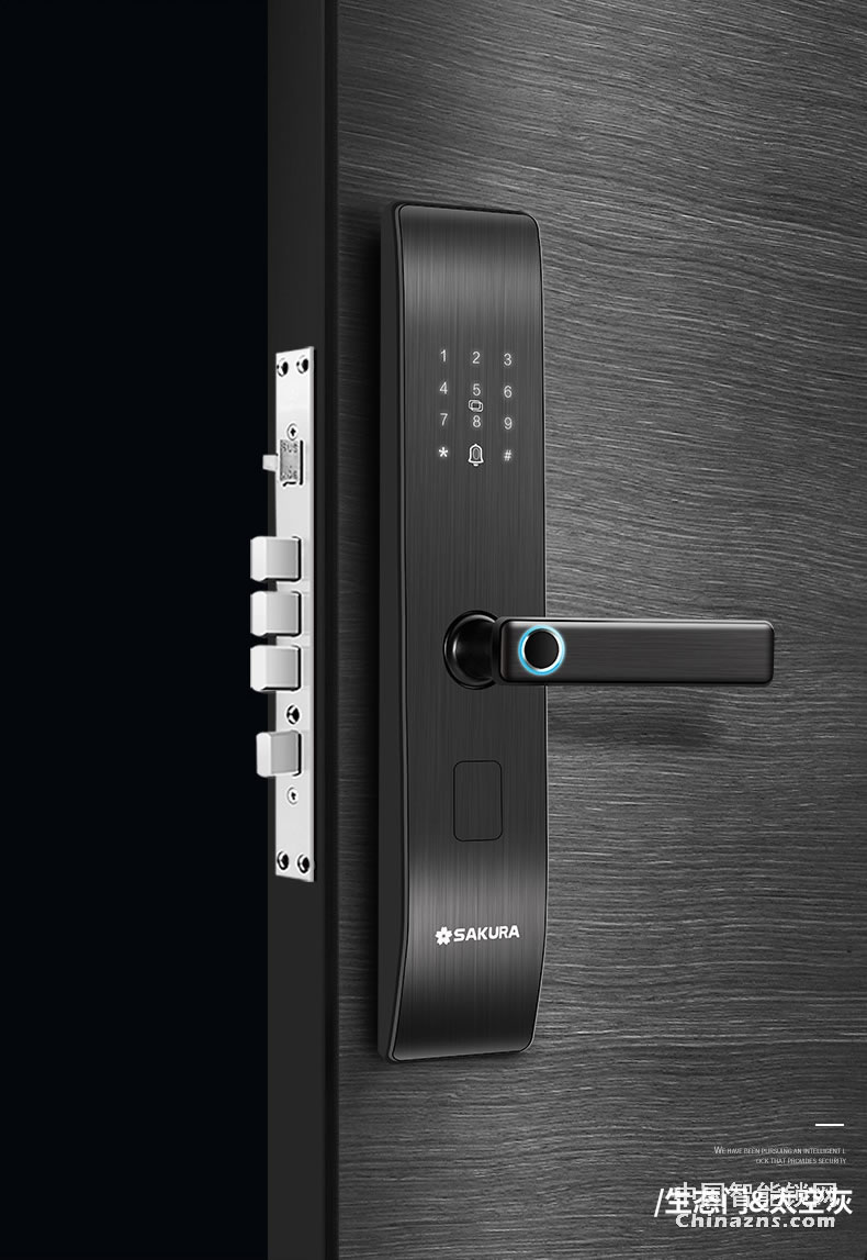 櫻花8028指紋鎖 家用防盜門(mén)電子鎖防小黑盒防貓眼遠(yuǎn)程密碼智能鎖