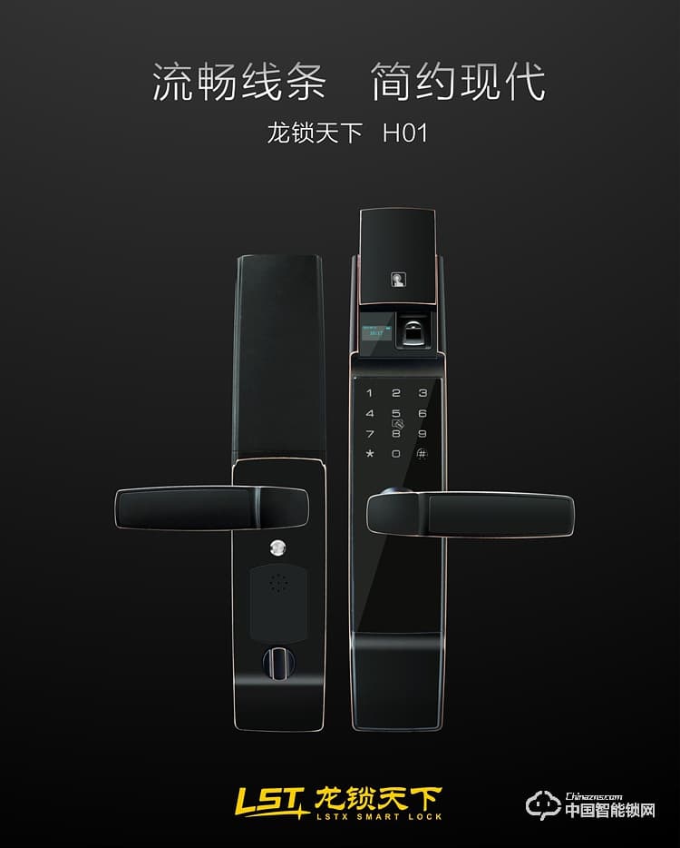 龍鎖天下智能鎖 指紋密碼鎖 防盜智能門鎖Q5