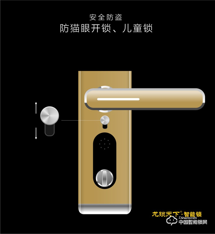 龍鎖天下智能鎖 指紋密碼鎖 防盜門鎖 電子刷卡鎖Z09