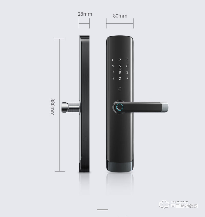 樂柚智能鎖 直板指紋密碼鎖 執(zhí)手式智能門鎖