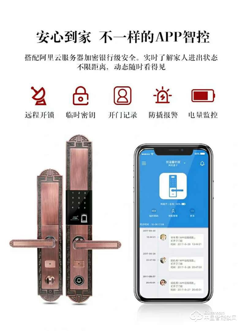 智得利智能鎖 滑蓋指紋密碼鎖 防盜門智能鎖A-330