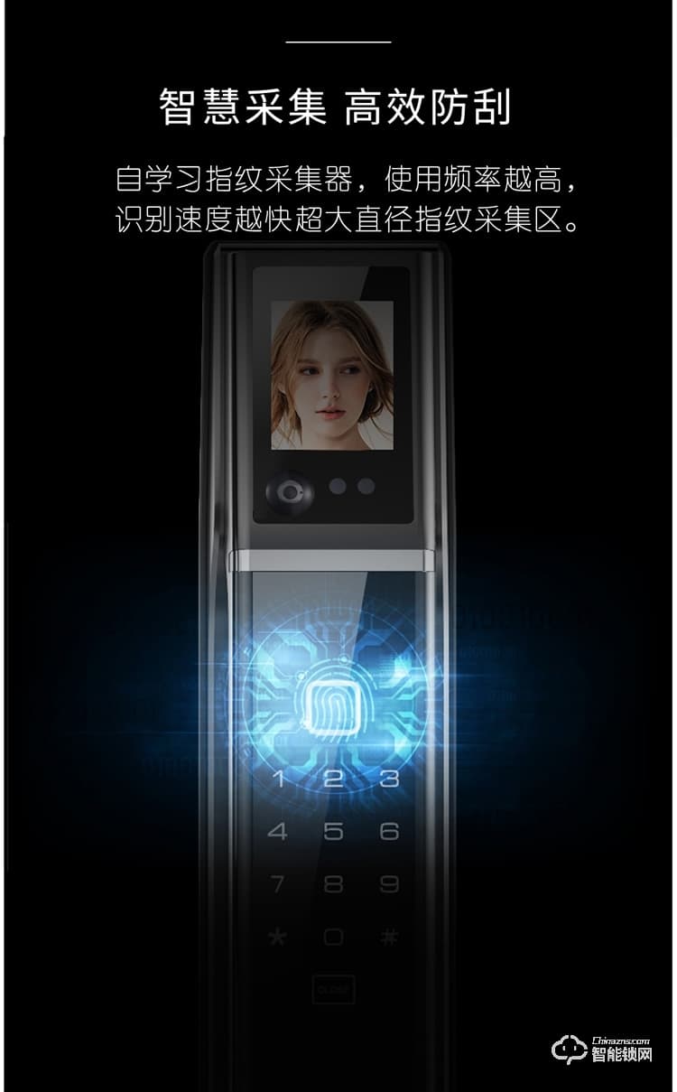 皇家金盾指紋鎖 R20人臉識(shí)別家用防盜門(mén)鎖