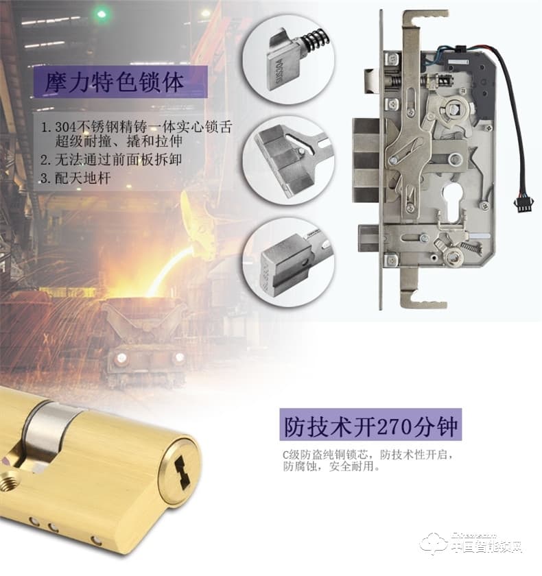 摩力指紋鎖 C138滑蓋智能指紋密碼鎖