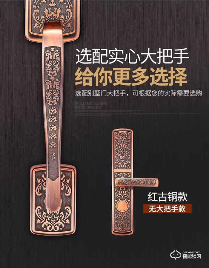 薩洛克智能鎖 滑蓋指紋密碼刷卡鎖V9