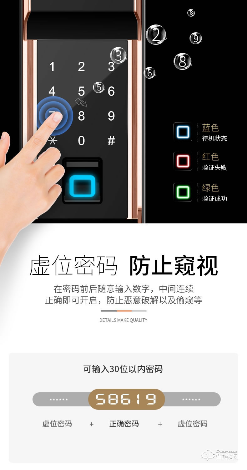 頂固智能鎖 D1s家用防盜門鎖自動下滑蓋電子鎖