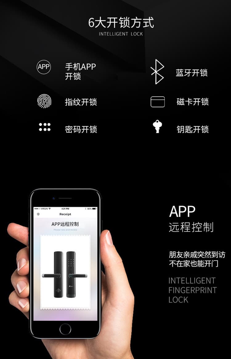 德犬智能鎖 L7直板家用防盜門(mén)智能鎖