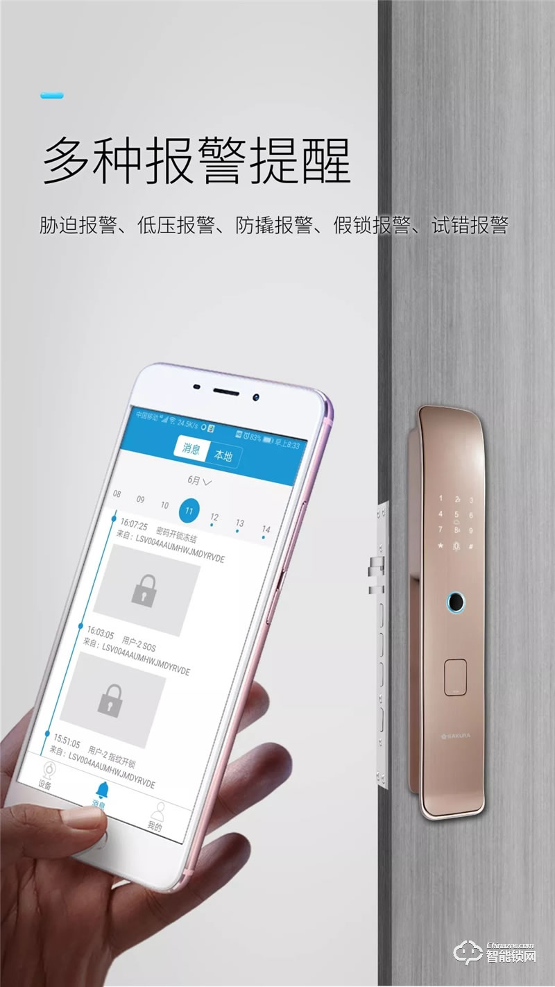 櫻花智能鎖 R7全自動(dòng)靜音智能鎖