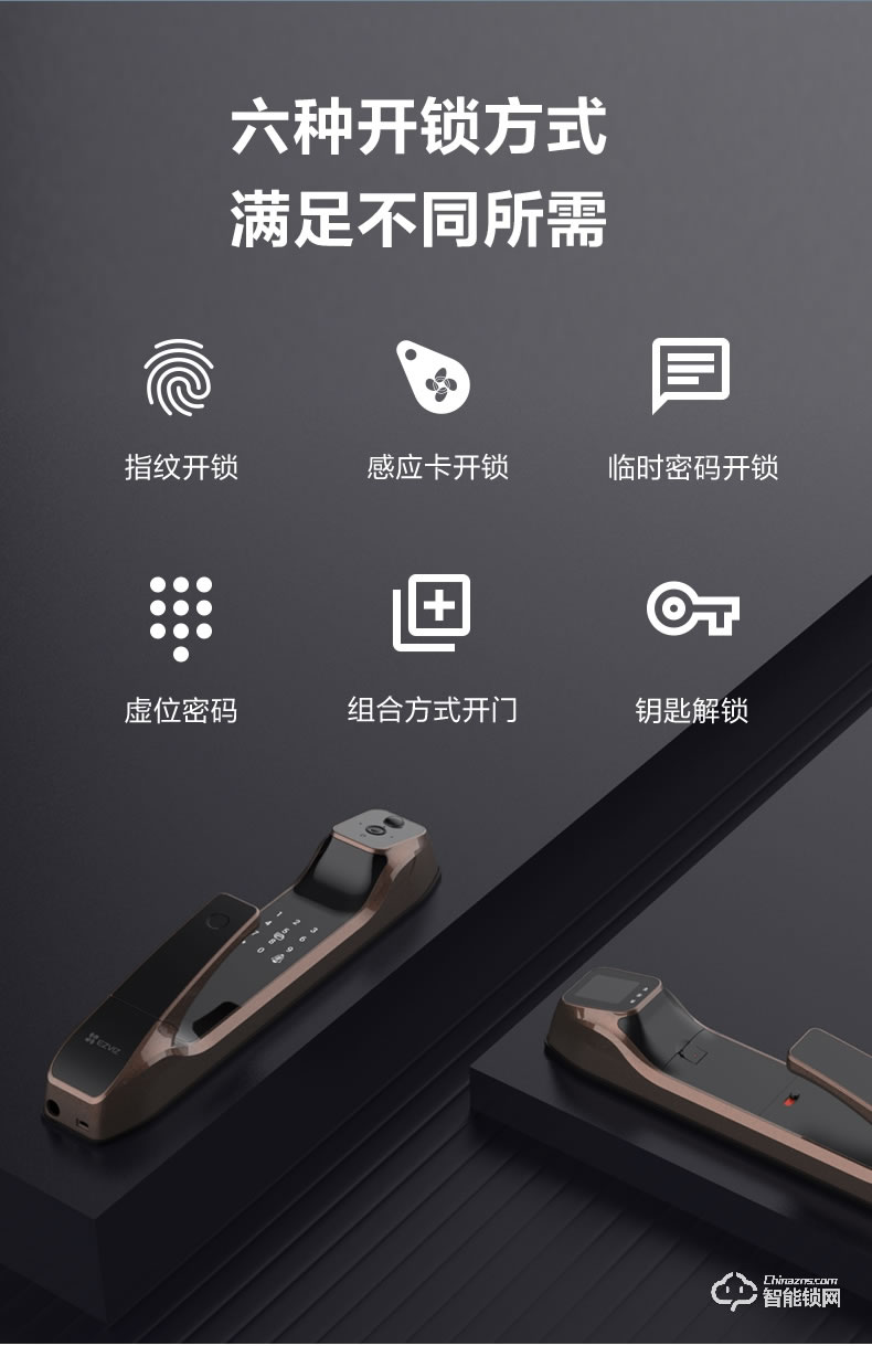 螢石智能鎖 DL30VS一握開智能貓眼鎖