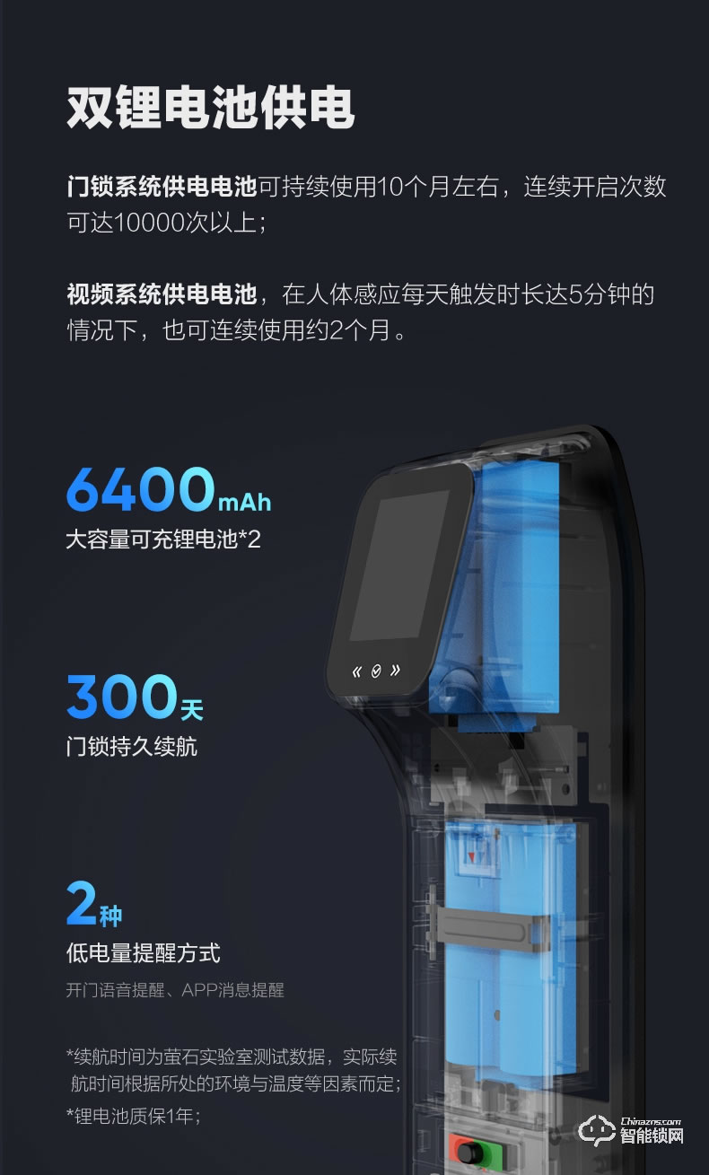 螢石智能鎖 DL30VS一握開智能貓眼鎖