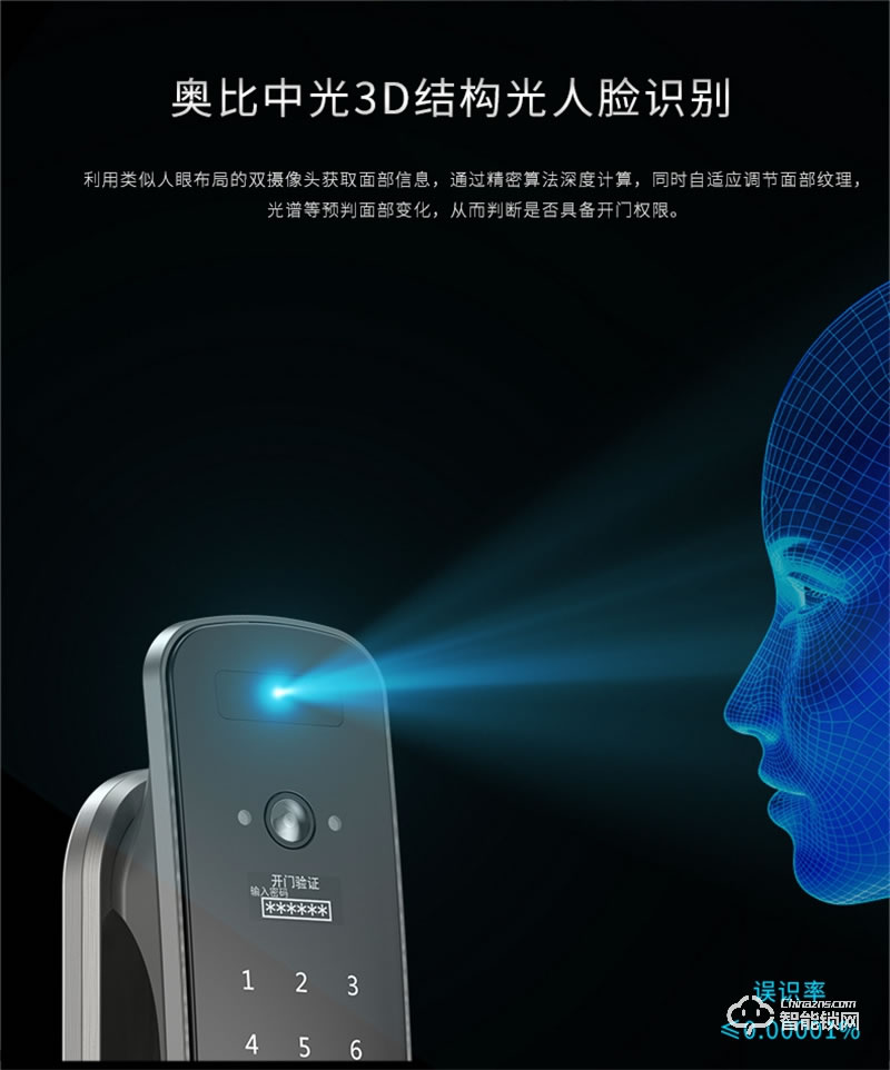超人3D人臉智能鎖Q9-3RM 全自動(dòng)鎖體