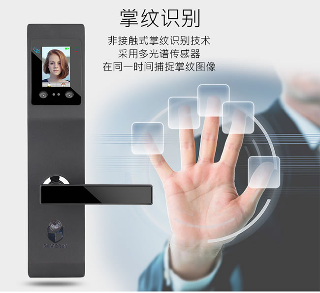 德堡盾指紋鎖 766人臉識(shí)別手掌指紋智能鎖