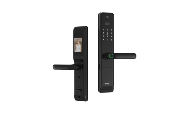 海爾貓眼鎖28EV室內(nèi)帶屏指紋鎖家用防盜門電子門鎖密碼鎖EV28
